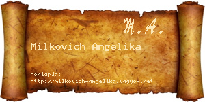 Milkovich Angelika névjegykártya